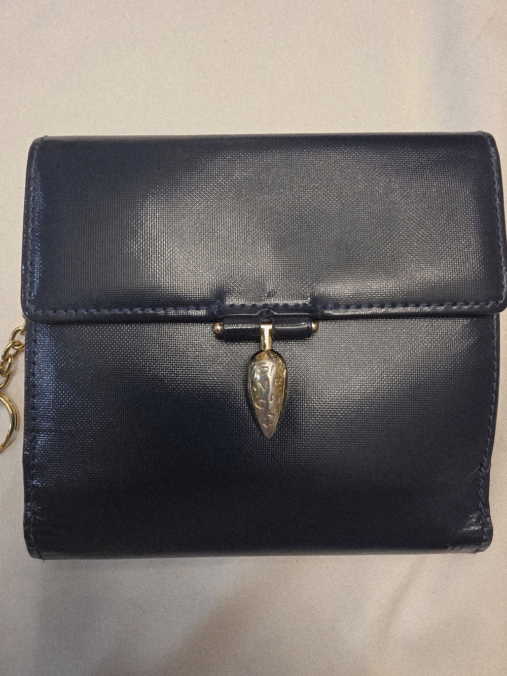 Vintage Givenchy Leather Bifold Wallet Key Holder Gold Hardware w/ COA